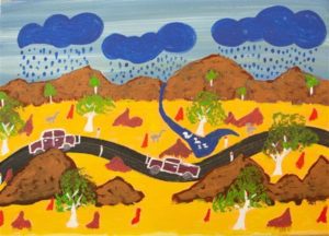 Termite Hills, Cars and Landscape